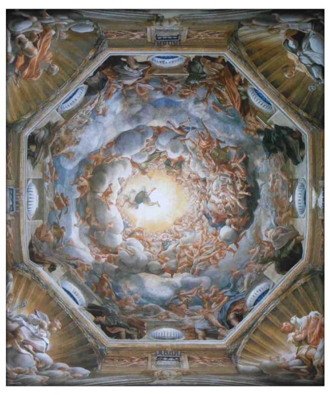 Роспис потолка, фреска Корреджо "Вознесение Девы Марии"