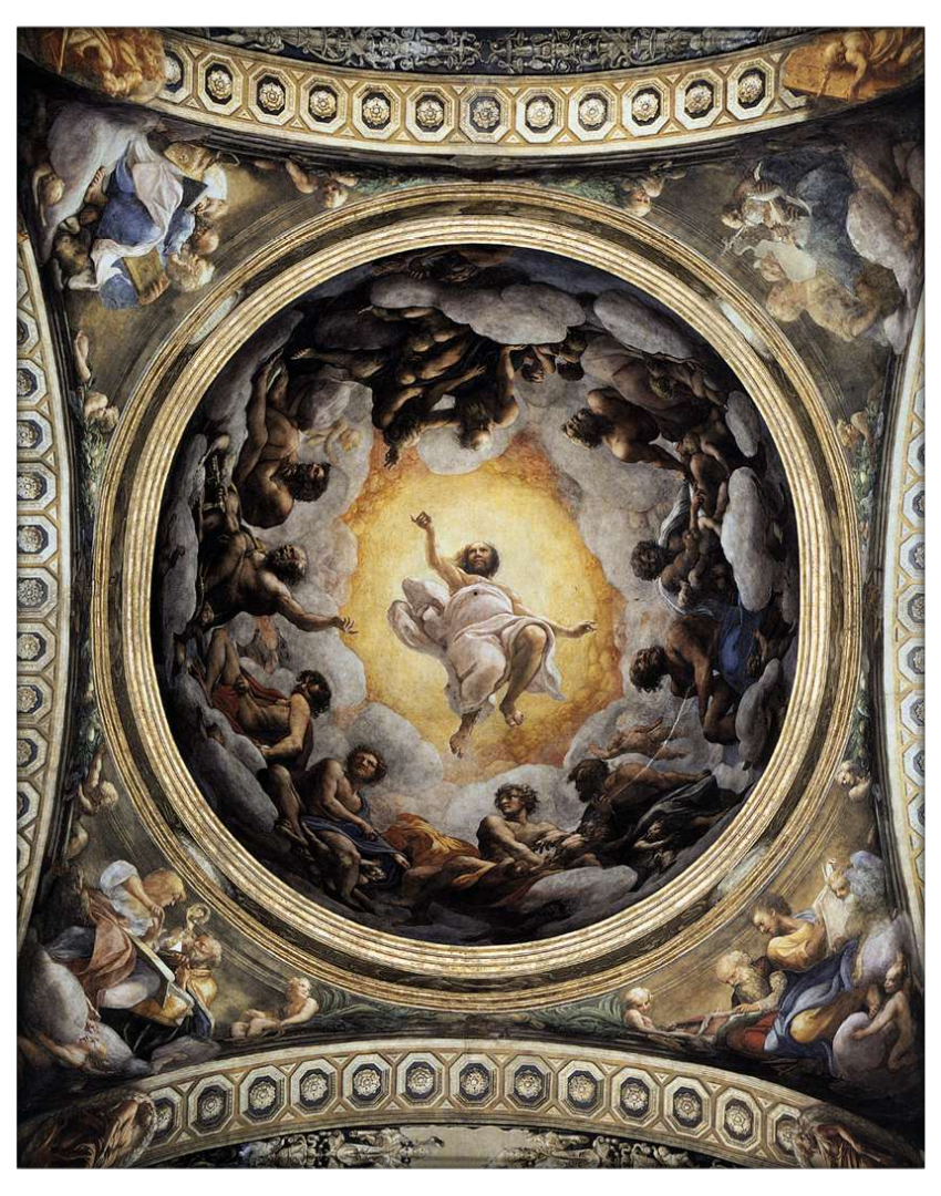 Роспись потолка в церкви Сан-Джованни Эванджелиста "Вознесение Иоанна Богослова" Корреджо