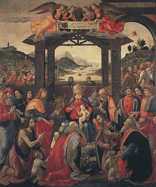 Монументальная живопись Гирландайо "Покло¬нение волхвов" 1488 г.