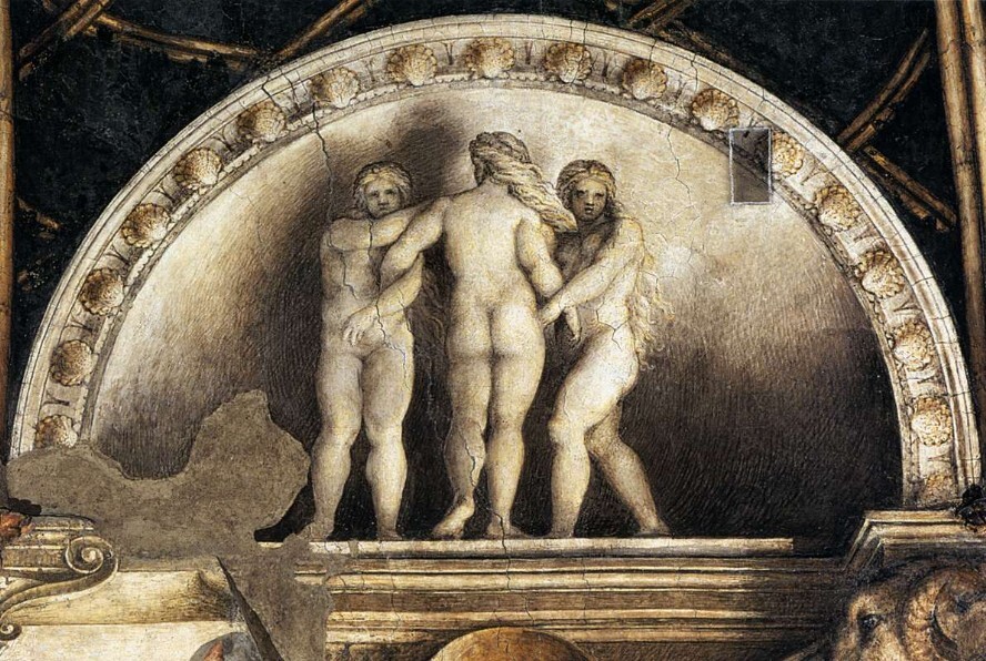 Декоративные фрески и росписи Корреджо "Три Грации"