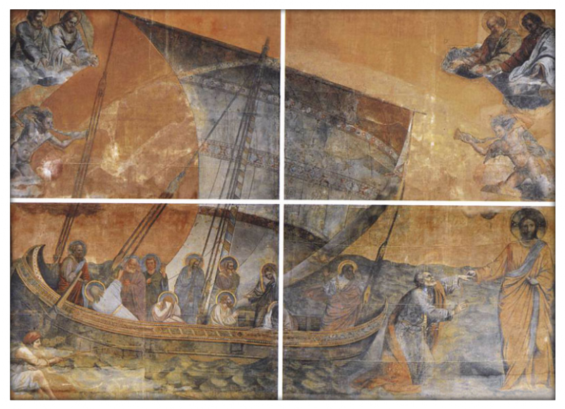  Копия мозаики Джотто ди Бондоне "Навичелла" 1300 г., выполненной для церкви Сан Пьетро, Рим, 